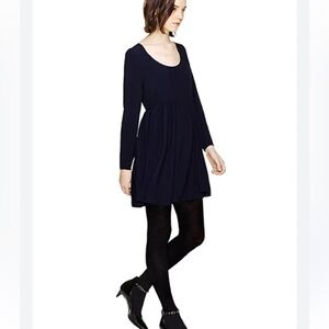 Theory‎ Black Isamar B Noble Wool Babydoll Sweater Dress Small Petite